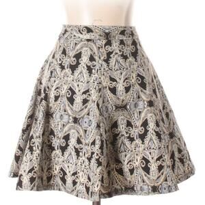 Nordstrom Lush Artsy Art Deco Ornate Print A-Line Short Skirt